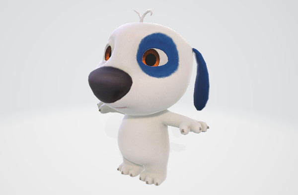 可爱的Q版小狗fbx模型，带骨骼插图1