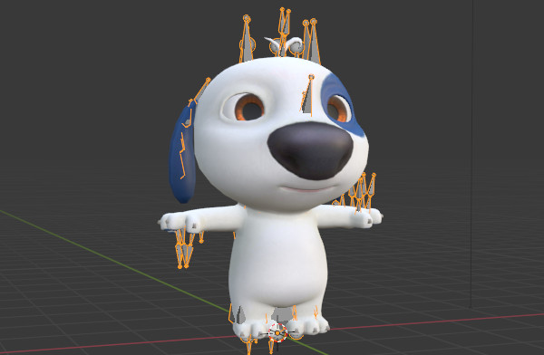 可爱的Q版小狗fbx模型，带骨骼插图2