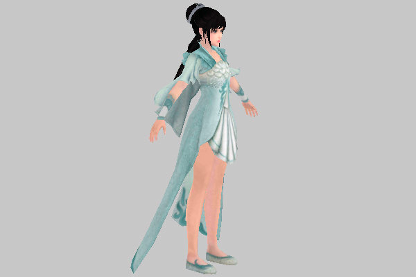 中国武侠古典人物古装美女3dmax游戏模型插图1