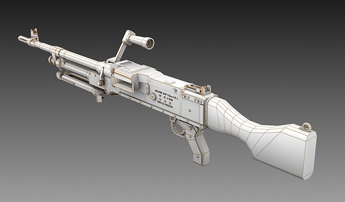 GPMG Machine Gun机枪次世代游戏模型下载插图