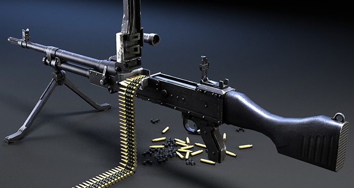 GPMG Machine Gun机枪次世代游戏模型下载插图1