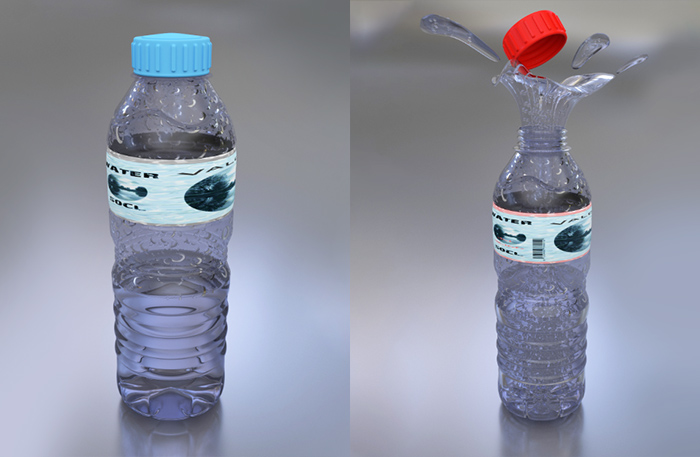 瓶装矿泉水blender模型，有打开动画，含多种格式插图