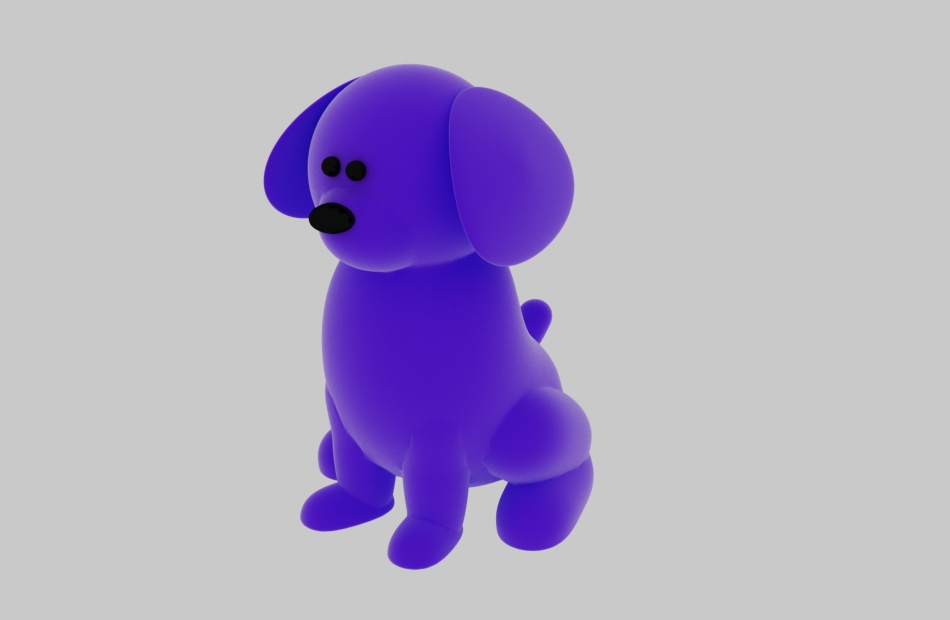 紫色玩具狗3dmax模型插图