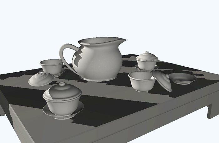 白色的茶壶茶杯maya模型下载插图