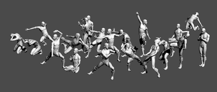 3DMAX模型-武术姿势动作pose模型下载插图