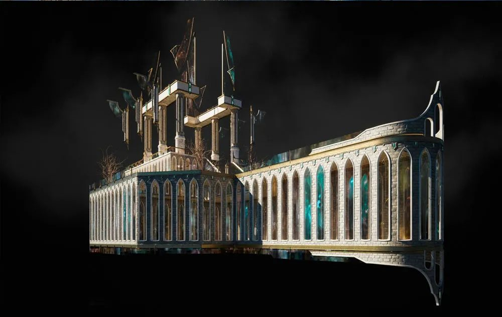 K60_Kitbash3D – Elysium极乐世界精灵皇家城市建筑C4D模型3D素材插图1