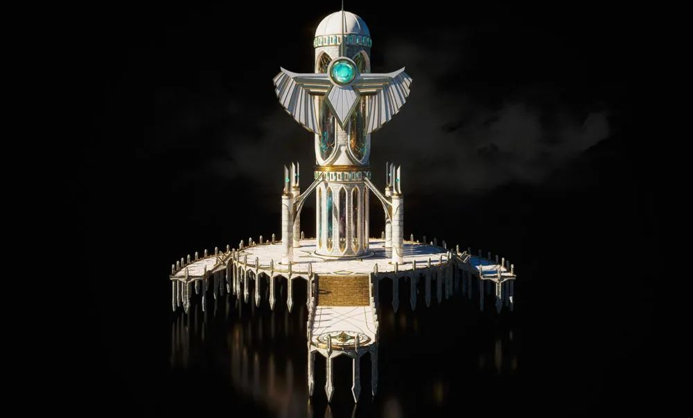 K60_Kitbash3D – Elysium极乐世界精灵皇家城市建筑C4D模型3D素材插图4