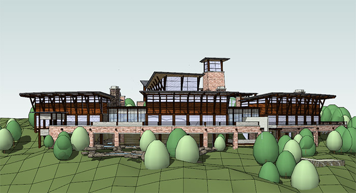 山地商业建筑体验中心设计方案sketchup模型插图1