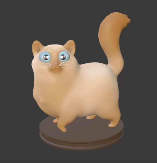 可爱的肥猫OBJ模型下载插图1