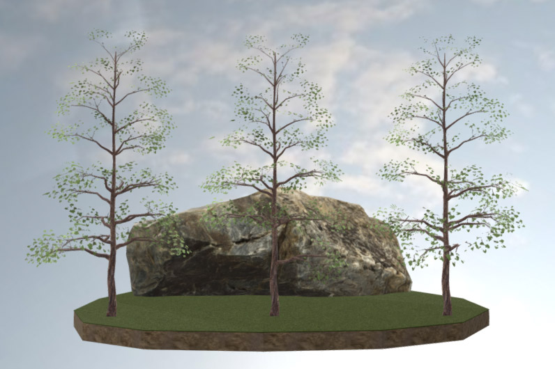 Low Poly松树植物景观blend模型插图