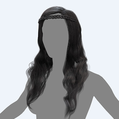 成熟女性披肩长发发型OBJ模型，带png透明贴图插图