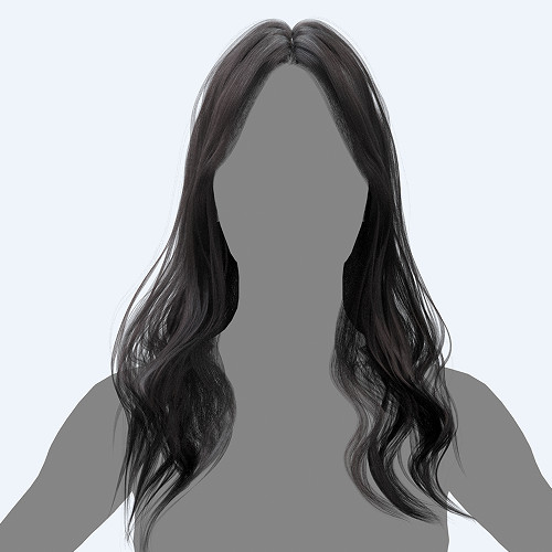 柔顺的女性长发OBJ模型，带png透明贴图插图1