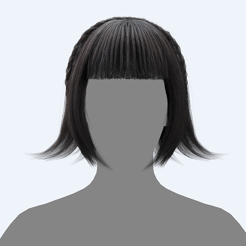 帅气的女性短发发型obj模型，带png透明贴图插图1