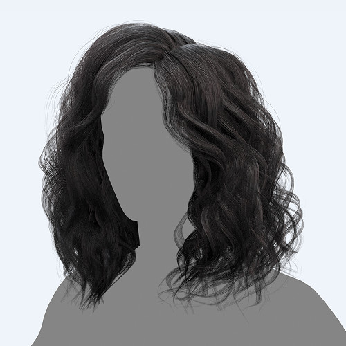 成熟女性披肩短发发型obj模型，带png透明贴图插图