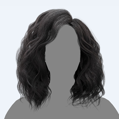 成熟女性披肩短发发型obj模型，带png透明贴图插图1