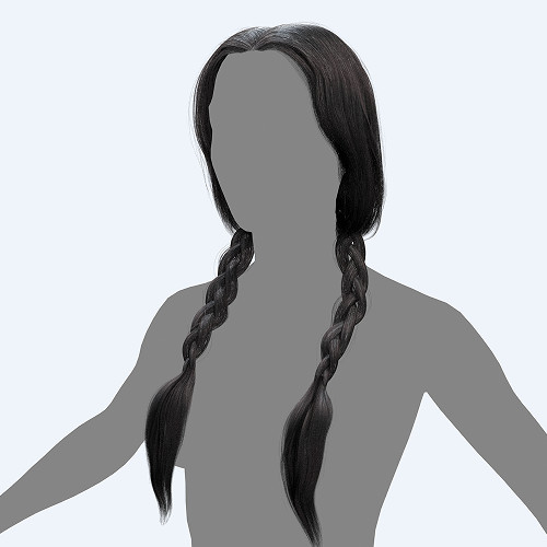 女孩长辫子长发obj模型，带png透明贴图插图