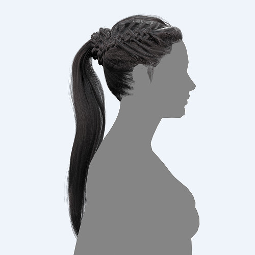 马尾辫长发女孩obj模型，带png透明贴图插图1