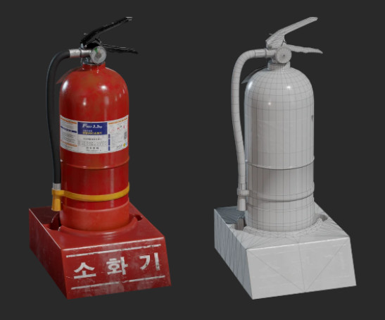 韩国灭火器blender模型插图