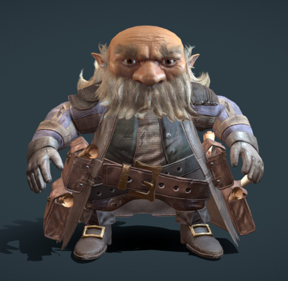 大胡子矮人海盗 航海家 船长次时代3d角色模型下载插图