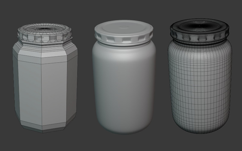 玻璃罐子 罐头包装样机fbx模型插图