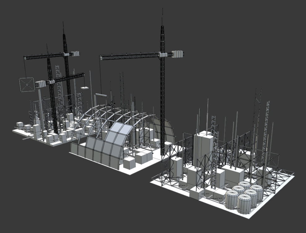建筑工地场景fbx模型插图