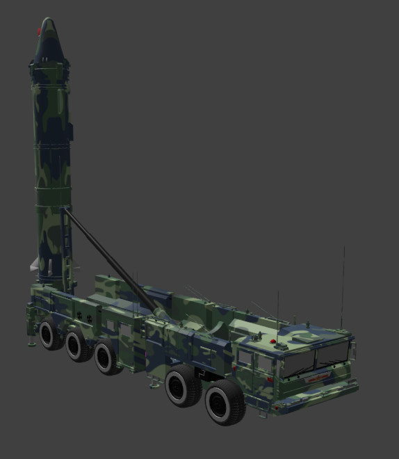 火箭军-东风-21中程弹道导弹CG模型下载插图