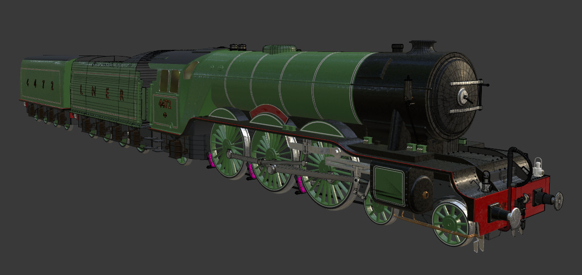蒸汽火车blender模型插图