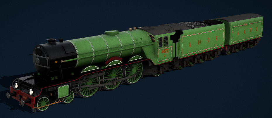 蒸汽火车blender模型插图1