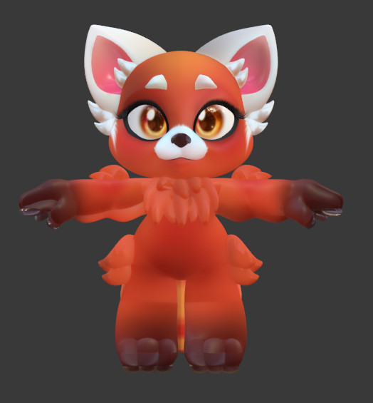 可爱的红色狐狸卡通角色blender模型插图1