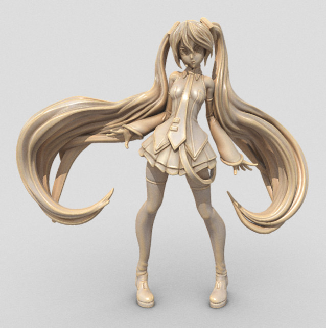 初音ミクMiku Hatsune – Volcaloid – 3D可打印模型插图1