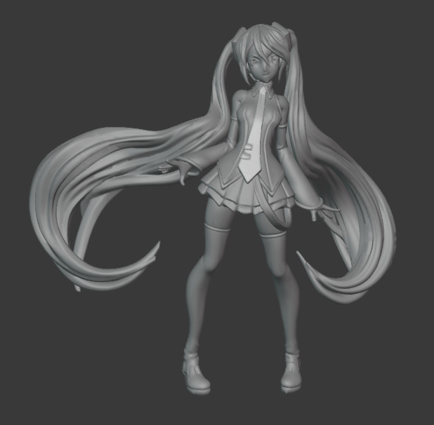 初音ミクMiku Hatsune – Volcaloid – 3D可打印模型插图