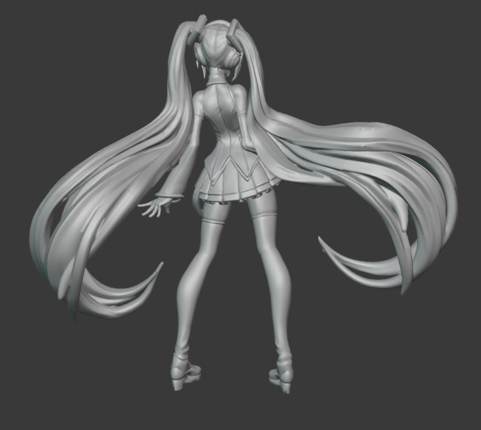 初音ミクMiku Hatsune – Volcaloid – 3D可打印模型插图2