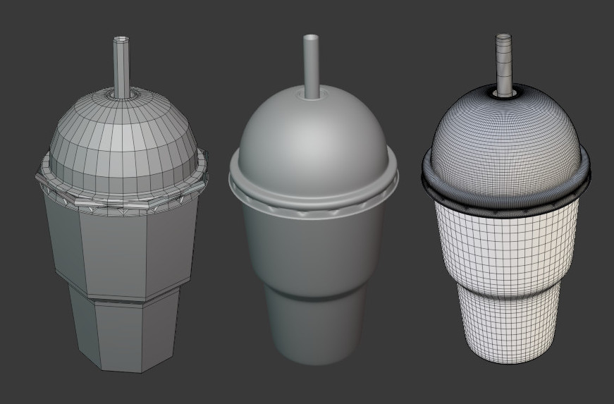 奶茶杯 冰淇淋杯 饮料杯fbx模型插图