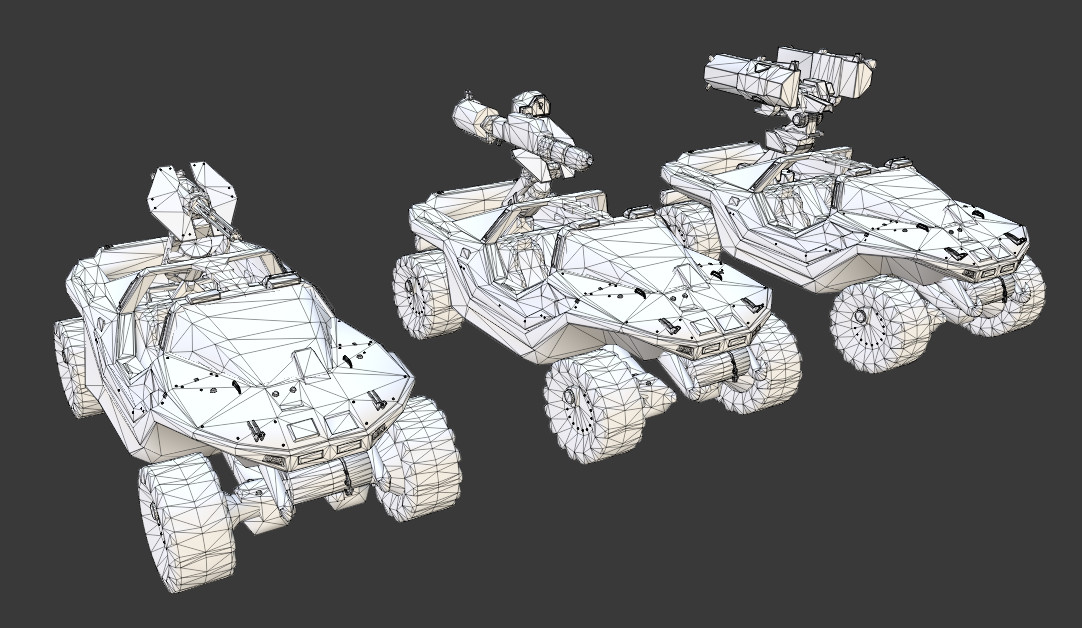 单兵装备-轻装甲车辆带武器3d模型插图