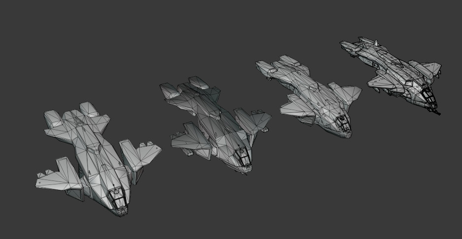 科幻战舰未来飞机隐身战斗机cg模型插图