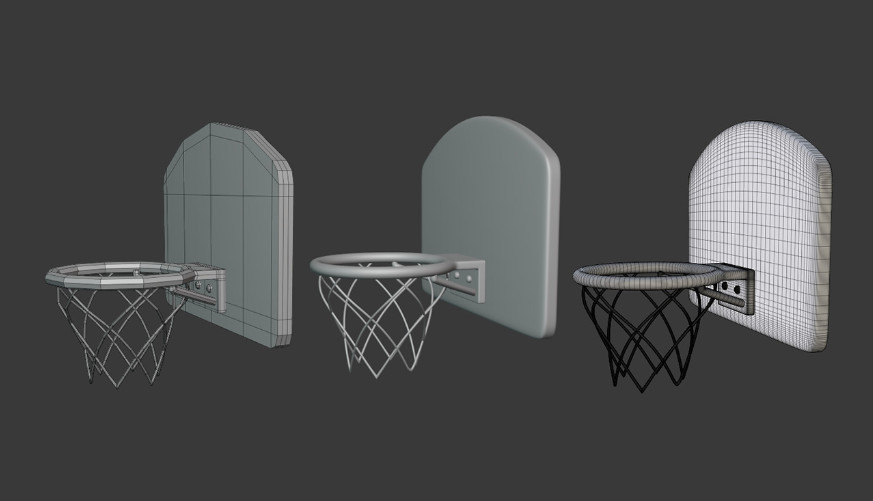 篮球框fbx模型插图