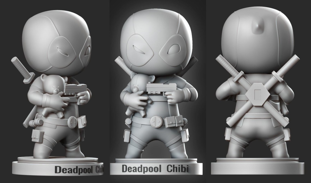 Deadpool Chibi 3D打印模型插图