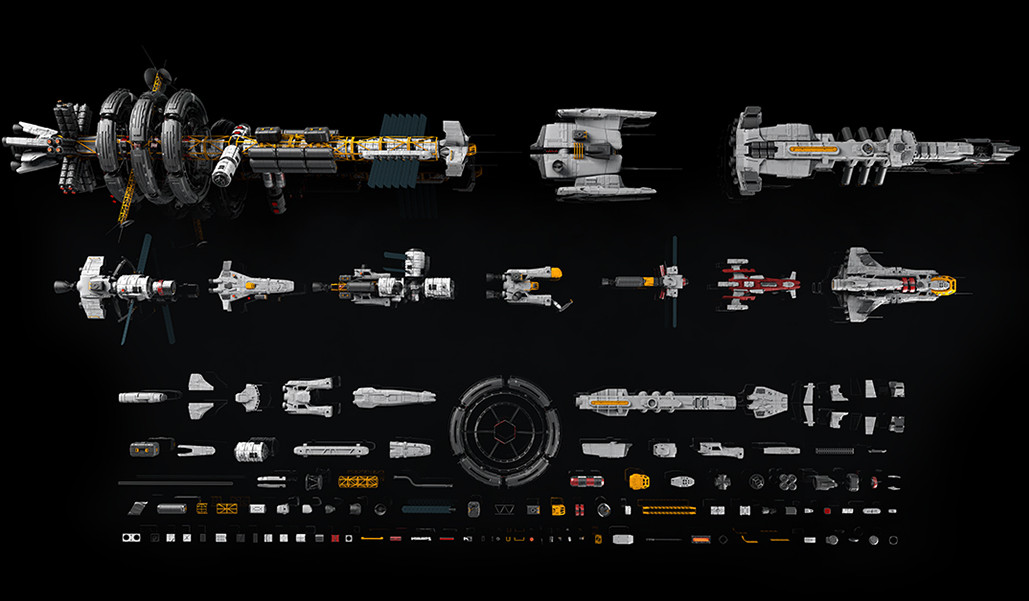 K041交通工具：宇宙飞船3d模型Kitbash3D-Vehicles：Spaceships插图