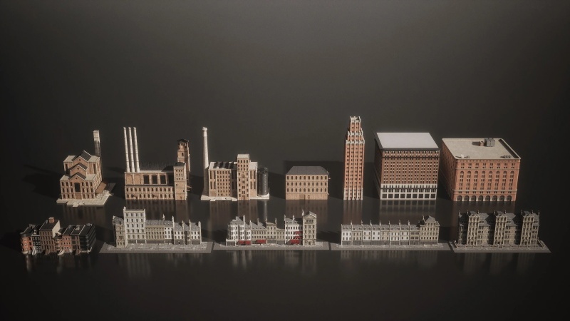 K029-19世纪美国工业时代城镇建筑楼房3D模型 KitBash3D – Mini Kit Boroughs插图