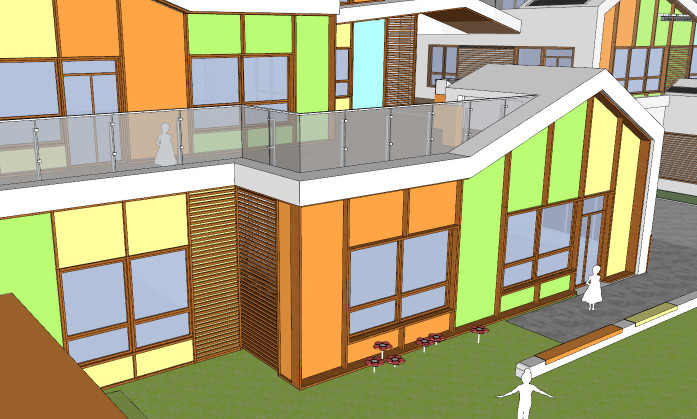 现代幼儿园建筑sketchup模型插图1