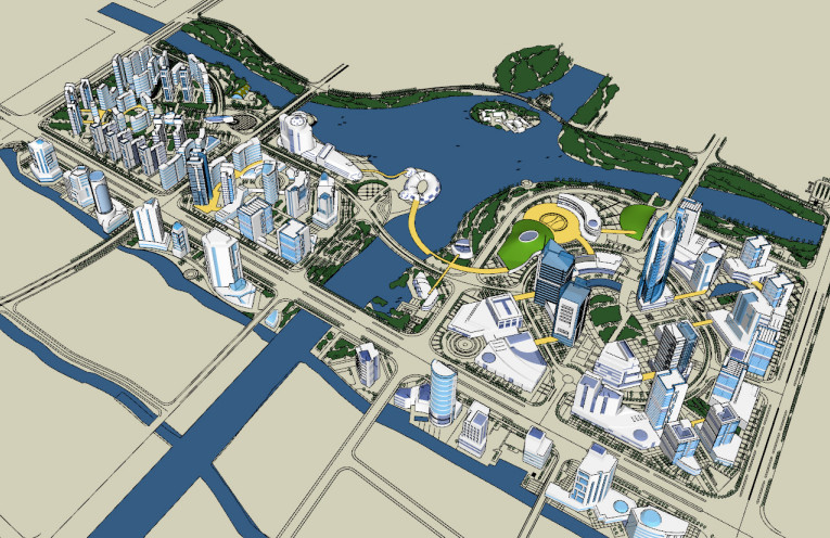 海滨城市规划sketchup模型插图1