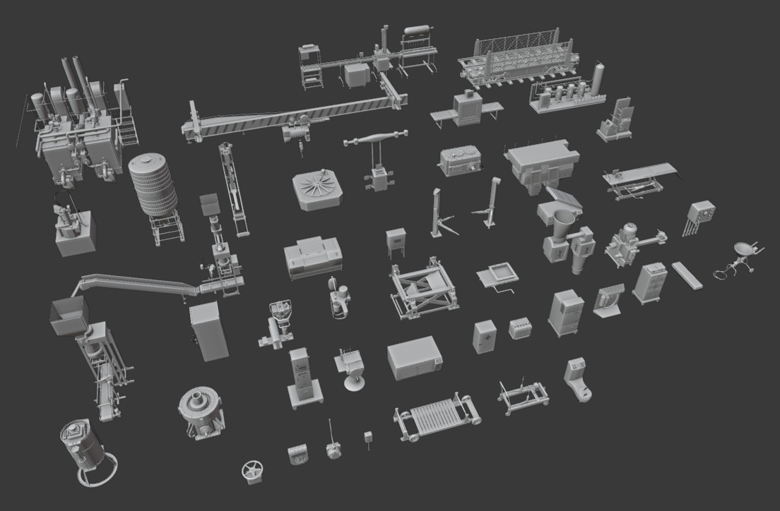 机械设备医疗设施工厂机械blender模型合集插图