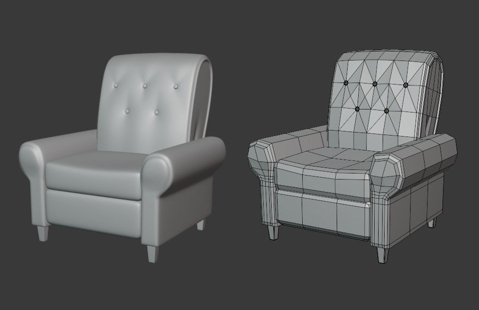 lounge_chair躺椅沙发fbx模型插图