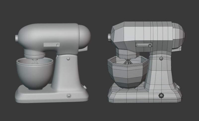 家用和面机 自动打蛋搅拌器 揉面机3d模型插图