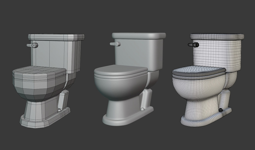 洗手间 马桶 坐便器fbx模型插图