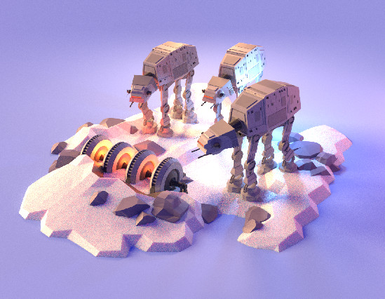 西部沙漠地区的机器人骆驼blender模型插图