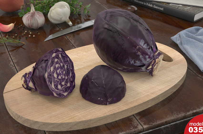 紫色包心菜3dmax模型插图