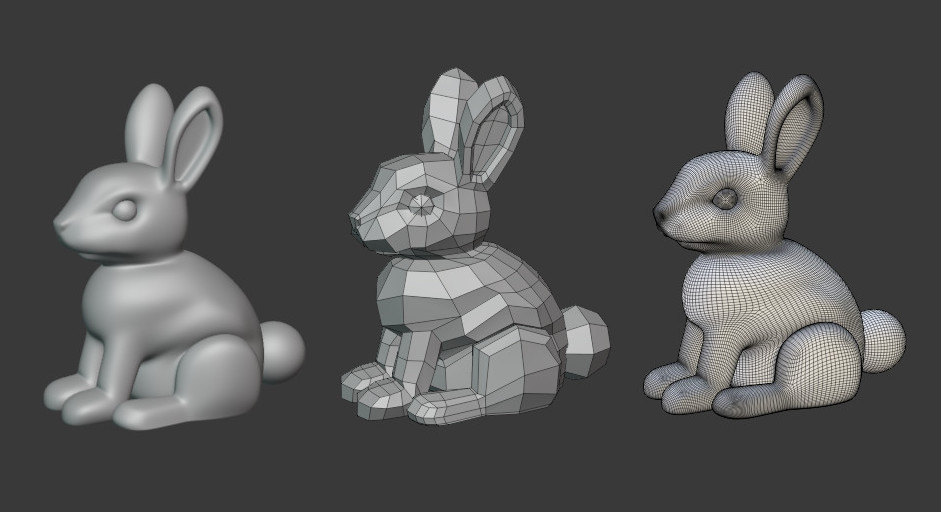 兔子（高模+低模）fbx模型插图
