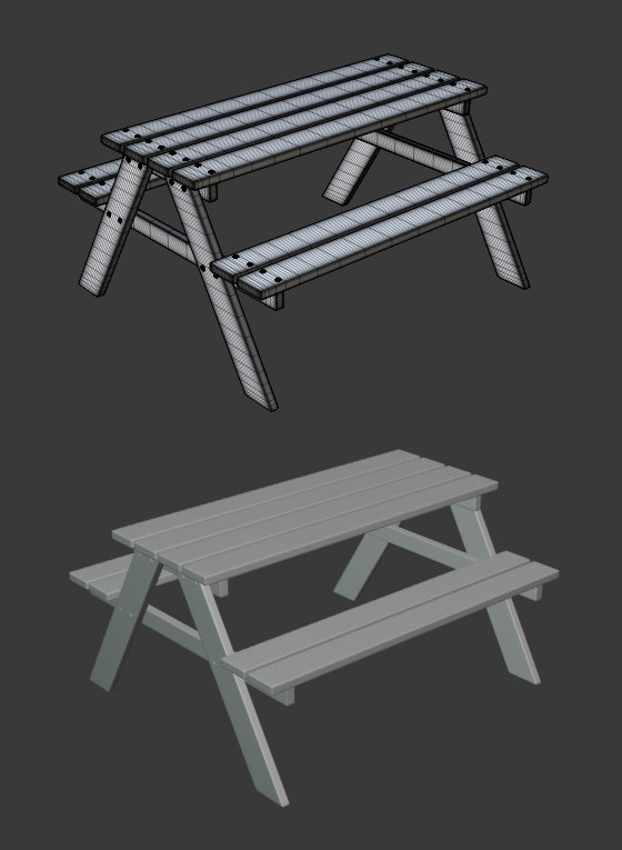 野餐桌picnic_table模型下载插图