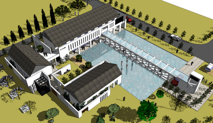 水电厂办公楼SketchUp模型插图1